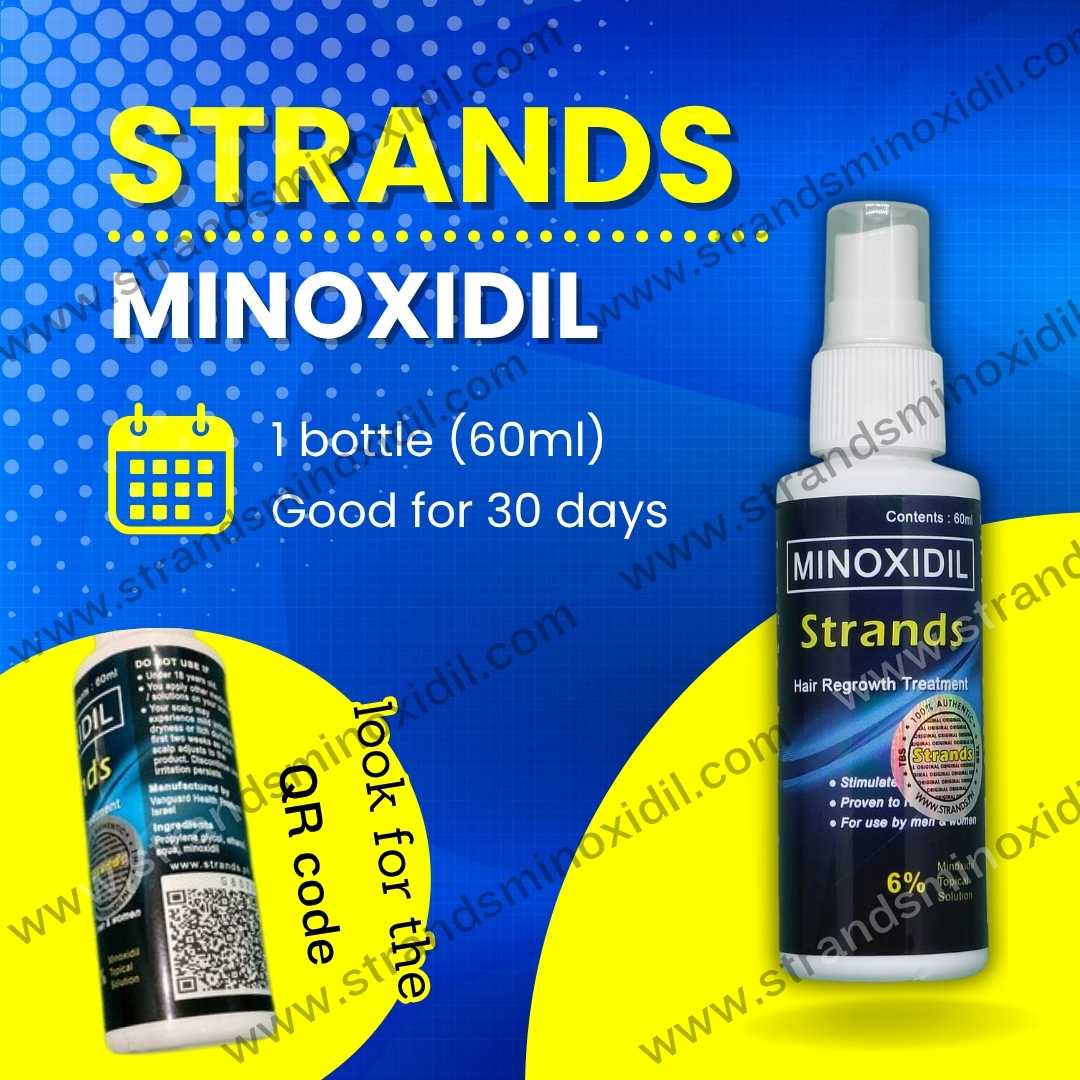 Strands Minoxidil 6% – Fast Hair Regrowth Treatment (60ml, 1 Bottle)